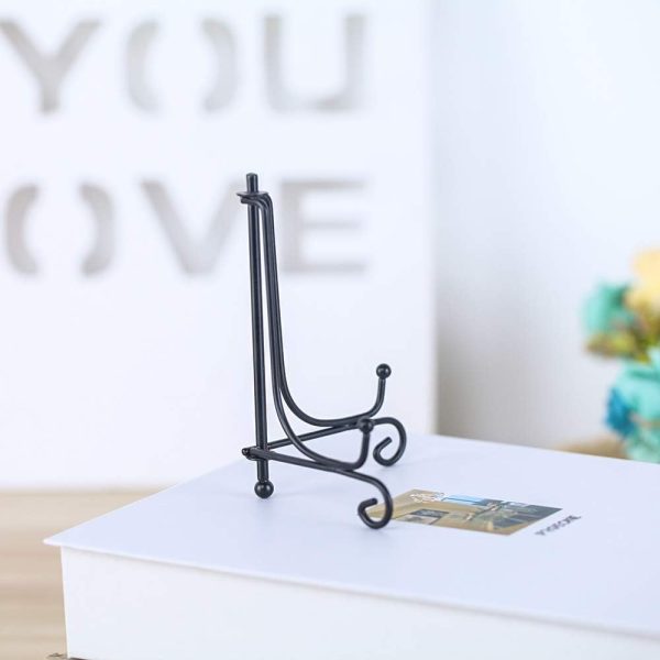 (4 Pack) Iron Display Stand, Black Iron Easel Plate Display Photo Holder Stand, Displays Picture Frames, Decorative Plates, Tablets and Art 4 Inch - Image 4