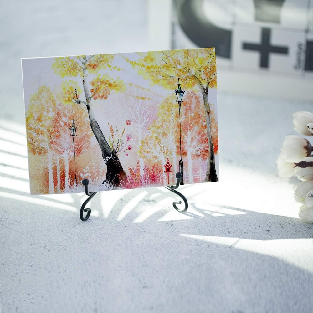 (4 Pack) Iron Display Stand, Black Iron Easel Plate Display Photo Holder Stand, Displays Picture Frames, Decorative Plates, Tablets and Art 4 Inch - Image 5