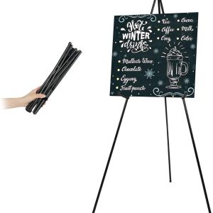 Easel Stand for Display Floor Easels for Signs Black Tripod for Poster Welcome Board Stands, Base 63″ Max
