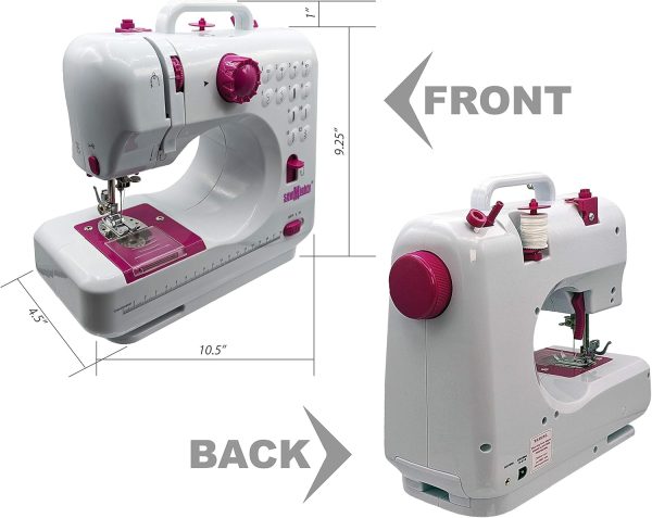 Mini Sewing Machine – Portable, Battery & AC Powered, 12 Programmed Stitch Patterns, Dual Speed – Sews Forward & Reverse, AC Power or Battery Operated – Includes Foot Pedal - Image 4