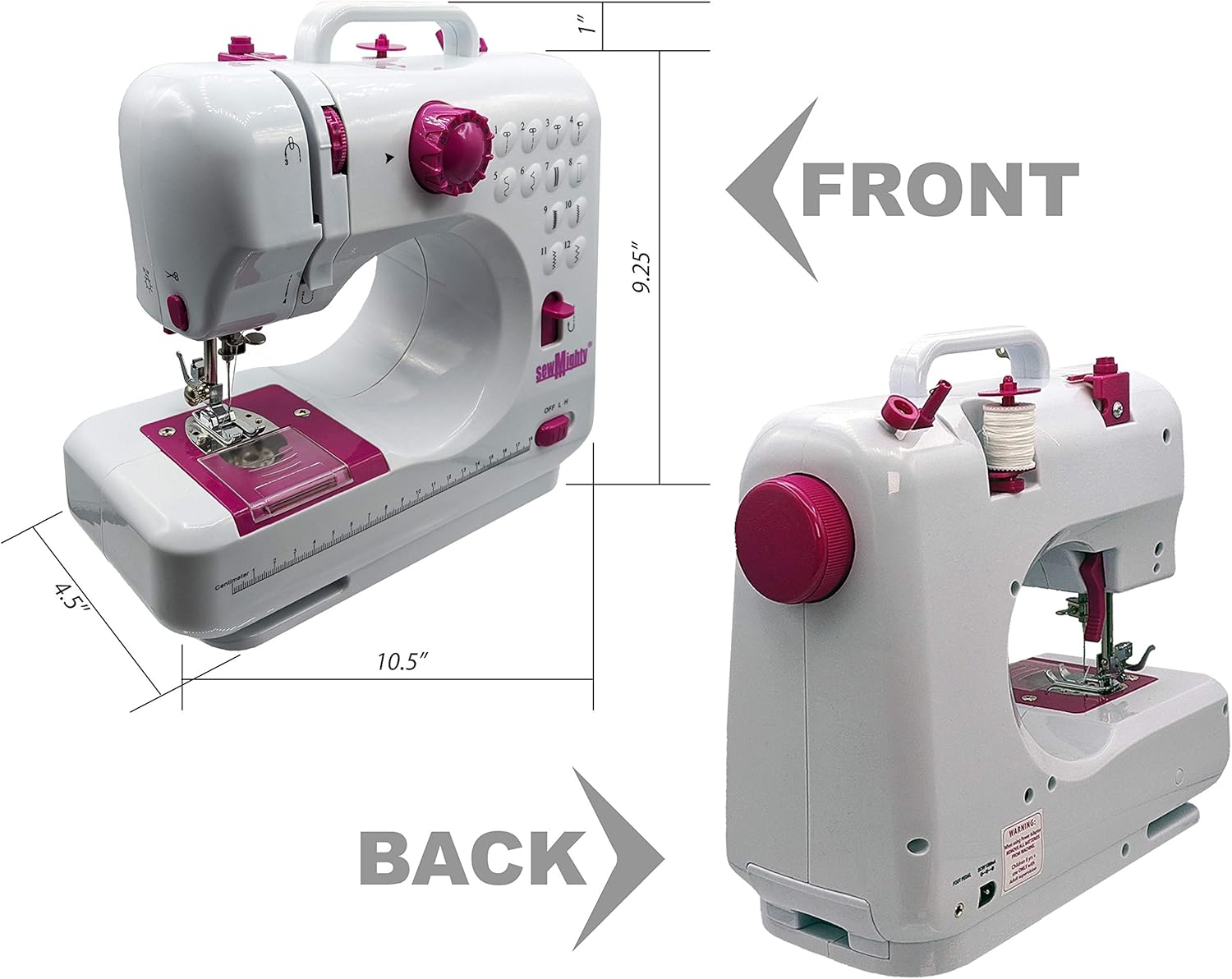 Mini Sewing Machine – Portable, Battery & AC Powered, 12 Programmed Stitch Patterns, Dual Speed – Sews Forward & Reverse, AC Power or Battery Operated – Includes Foot Pedal - Image 4
