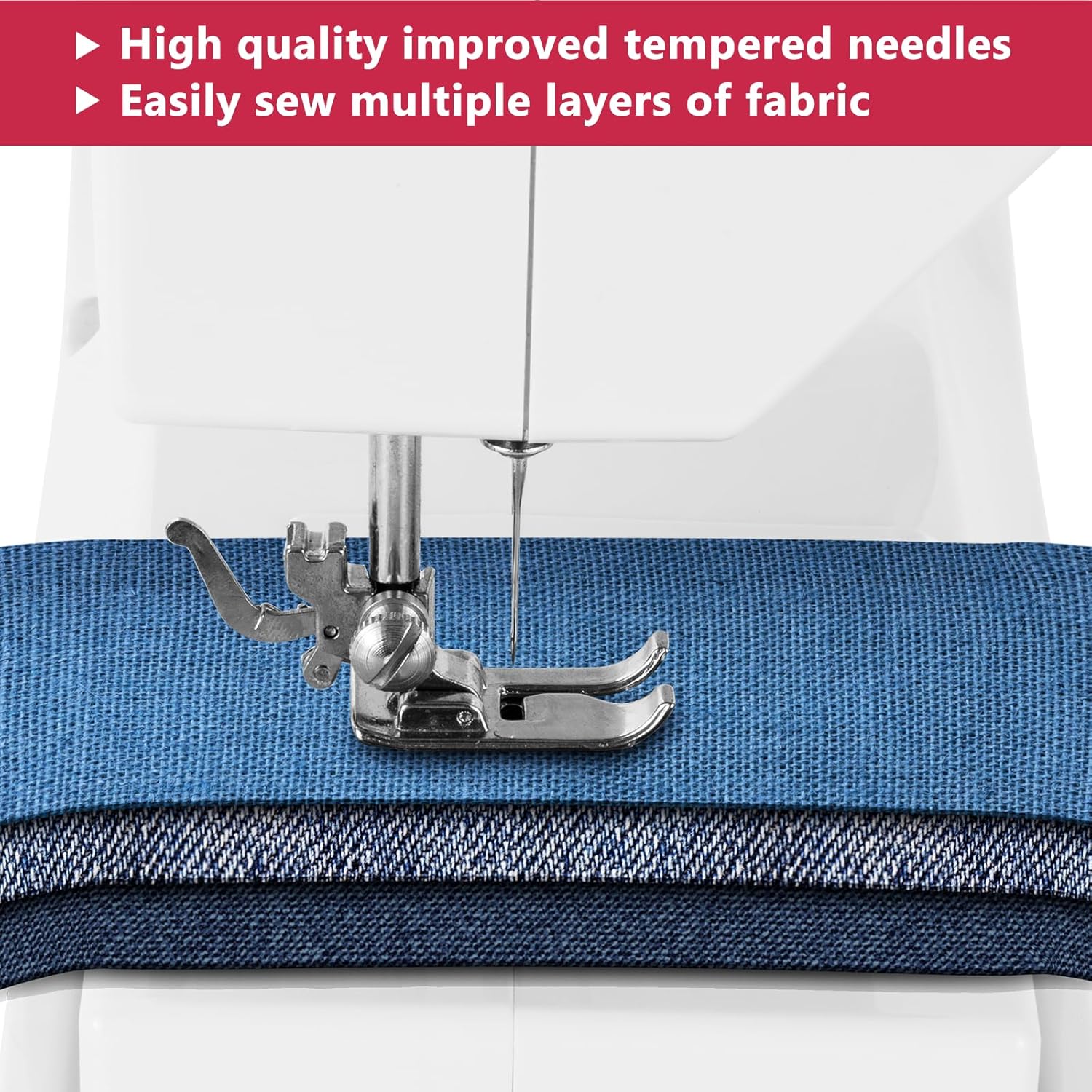 Sewing Machine, Mini Sewing Machines with Extension Table, 14 Stitch Dual Speed Portable Sewing Machine for Beginners, Sewing Kit with Foot Pedal & Sewing Shelf Kit(Upgrade Version) - Image 4
