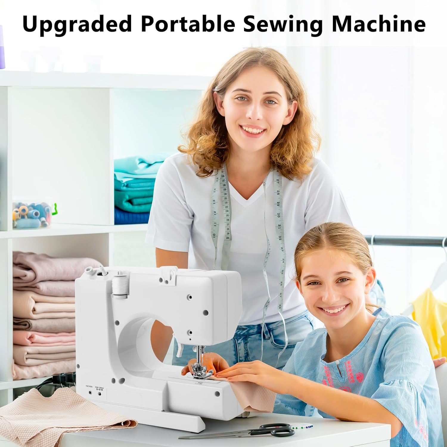 Sewing Machine, Mini Sewing Machines with Extension Table, 14 Stitch Dual Speed Portable Sewing Machine for Beginners, Sewing Kit with Foot Pedal & Sewing Shelf Kit(Upgrade Version) - Image 8